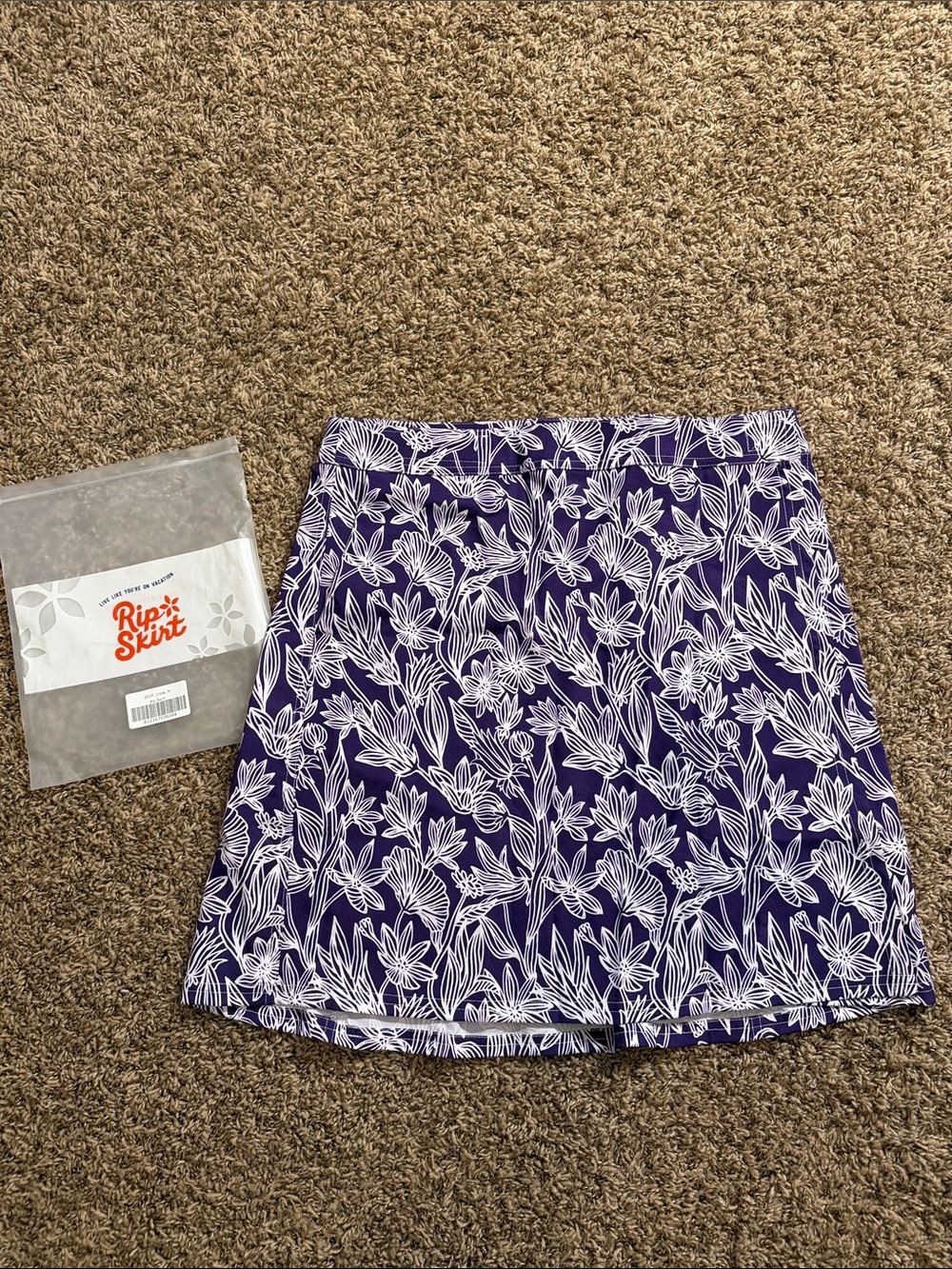 Ripskirt Hawaii Purple and White Floral Swim Skirt